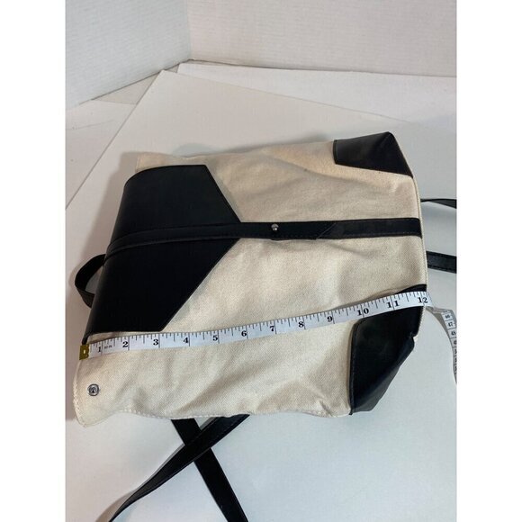 Deux Lux Canvas & Vegan Leather Backpack Adjustable Straps Interior Pocket - Picture 8 of 9